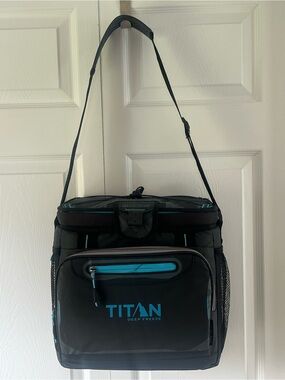 Titan Deep Freeze Cooler Duffel Bag - Black with Blue Accents